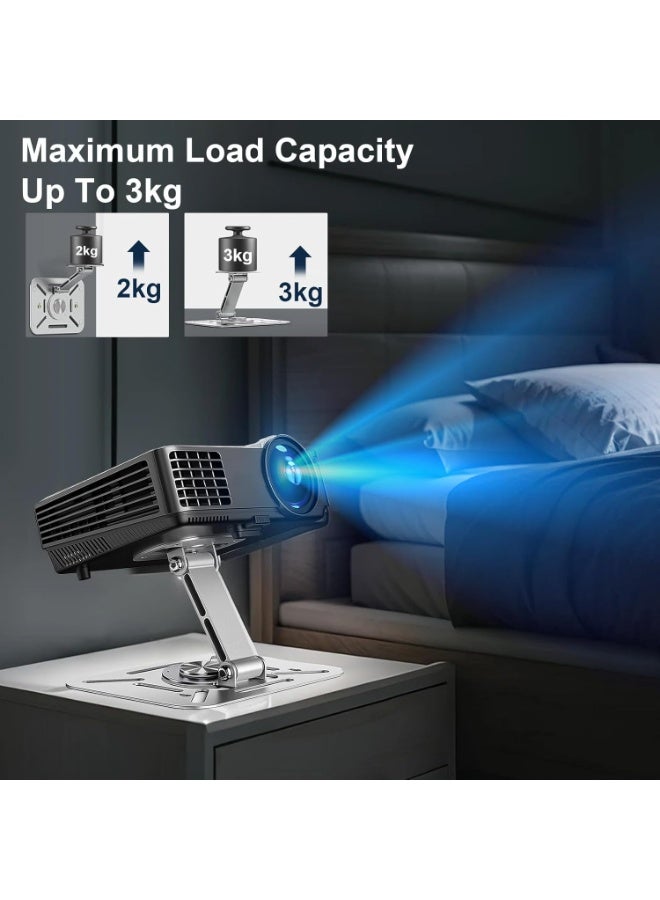 DUNISO Projector Stand,360° Rotation Foldable Metal Projectors Bracket,Projector Mount,Camera Bracket Mini Projector Bracket,with 1/4-Inch Thread,Durable and Sturdy, with Strong Load-Bearing Capacity,for Family and Personal Use - Image 4